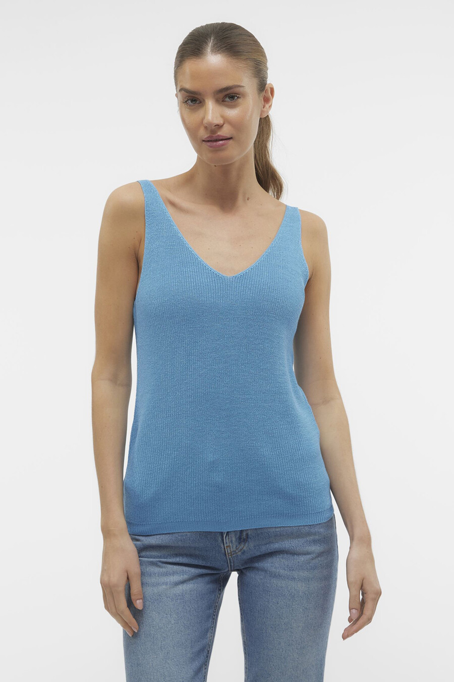 Top spaghettibandjes Blauw VERO MODA 10281877 BONNIE BLUE ZEB